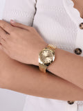  Shop Authentic Guess Crystalline Diamonds Gold Dial Gold Steel Strap Watch for Women - GW0114L2 - Luxxuri