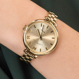  Shop Authentic Marc Jacobs Sally Champagne Gold Dial Gold Steel Strap Watch for Women - MBM3363 - Luxxuri
