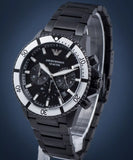  Shop Authentic Emporio Armani Diver Chronograph Black Dial Black Steel Strap Watch For Men - AR80050 - Luxxuri