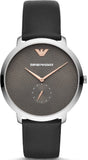 Shop Authentic Emporio Armani Modern Slim Quartz Grey Dial Black Leather Strap Watch For Men - AR11162 - Luxxuri