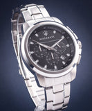  Shop Authentic Maserati Successo Chronograph Black Dial Silver Steel Strap Watch For Men - R8873621001 - Luxxuri