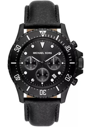  Shop Authentic Michael Kors Everest Chronograph Black Dial Black Leather Strap Watch For Men - MK9053 - Luxxuri