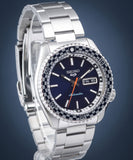  Shop Authentic Seiko 5 Sports Petrol Blue Checker Flag Special Edition Blue Dial Silver Steel Strap Watch For Men - SRPK65K1 - Luxxuri