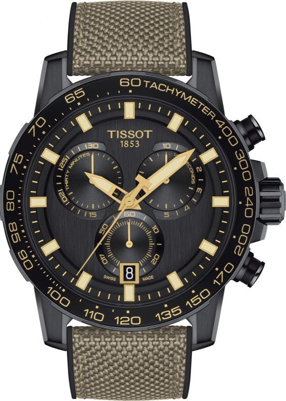  Shop Authentic Tissot Supersport Chrono Black Dial Beige Nylon Strap Watch For Men - T125.617.37.051.01 - Luxxuri
