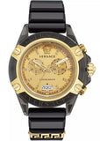  Shop Authentic Versace Icon Active Chrono Gold Dial Black Silicone Strap Unisex Watch - VEZ701623 - Luxxuri